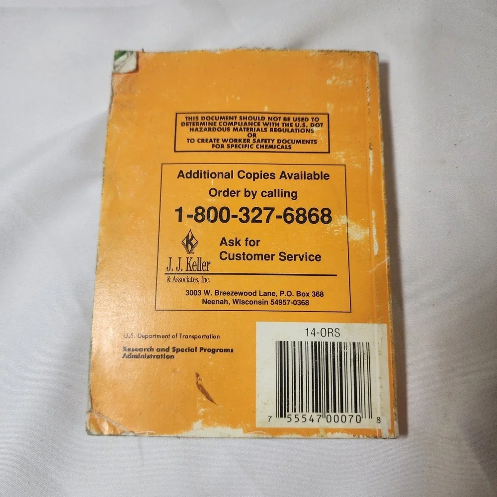 1993 EMERGENCY RESPONCE GUIDE BOOK For Hazardous Materials Incident  #CO987